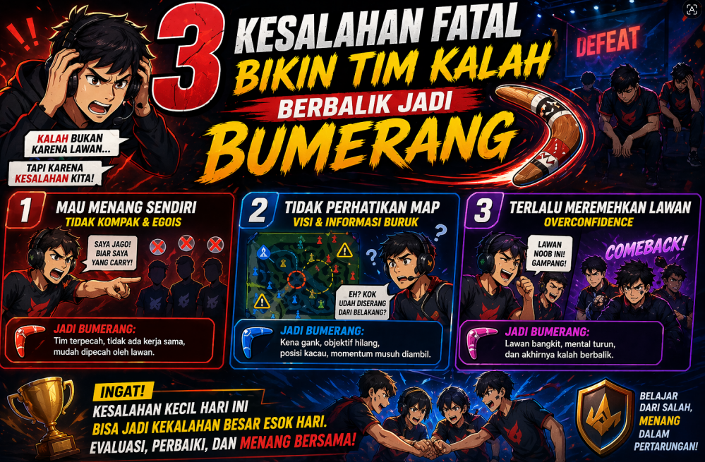 3 Kesalahan Fatal Bikin Tim Kalah
