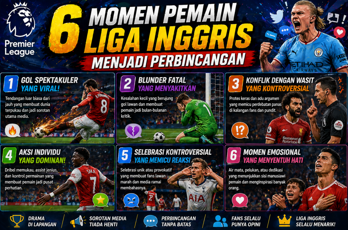 6 Momen Pemain Liga