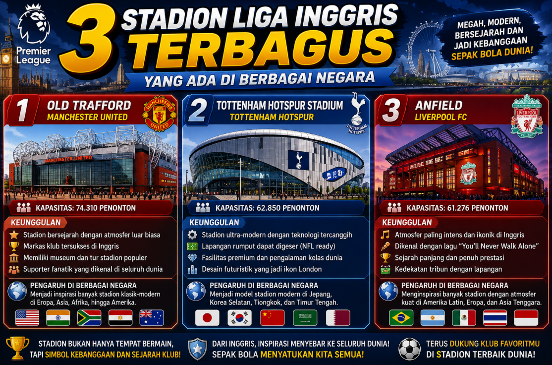 3 Stadion Liga Inggris