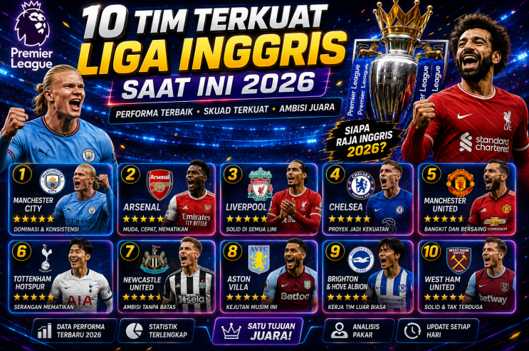 10 Tim Terkuat Liga